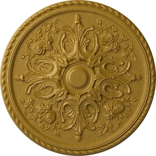 Ekena Millwork Bradford Ceiling Medallion (Fits Canopies up to 6 5/8"), Hand-Painted Pharaohs Gold, 32 5/8"OD x 2"P CM32BRPGS - main